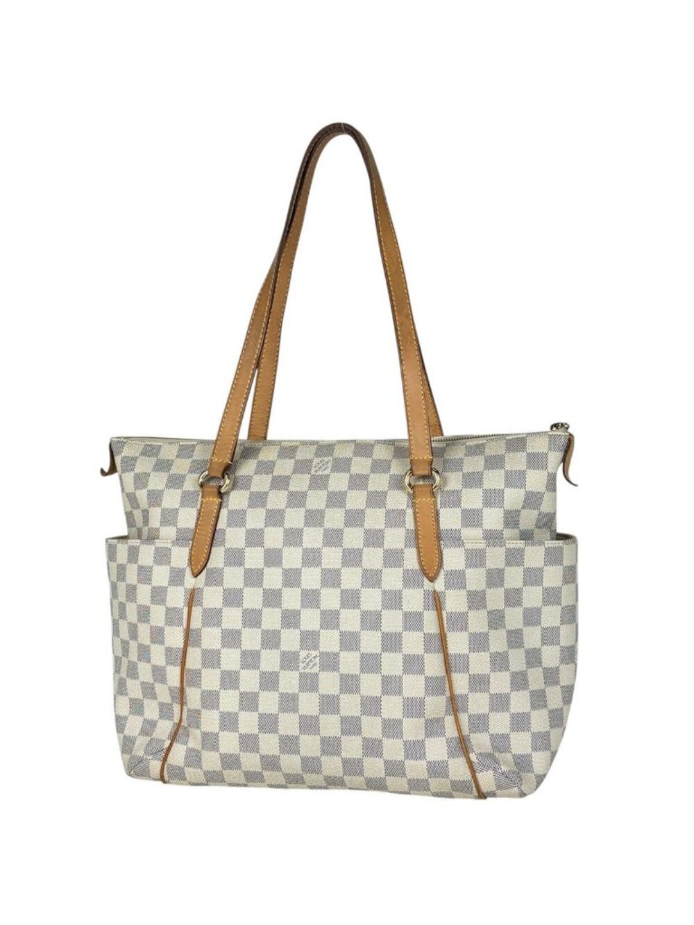 Louis Vuitton Totally MM Tote Shoulder Bag Damier Azur White